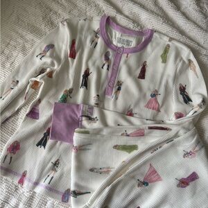 Taylor Swift White Pajamas with Purple Accents